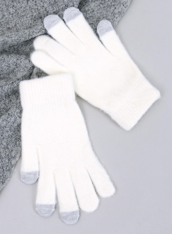 Guanti basic da donna ecru