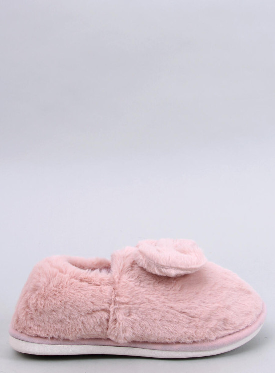 Pantofole in pelliccia con fiocco rosa