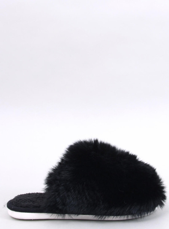 Pantofole con pelliccia artificiale nere