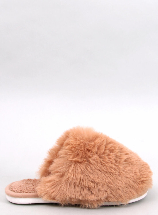 Pantofole con pelliccia artificiale cammello