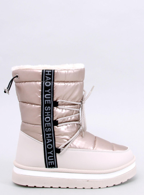 Scarponi da neve invernali con allacciatura beige