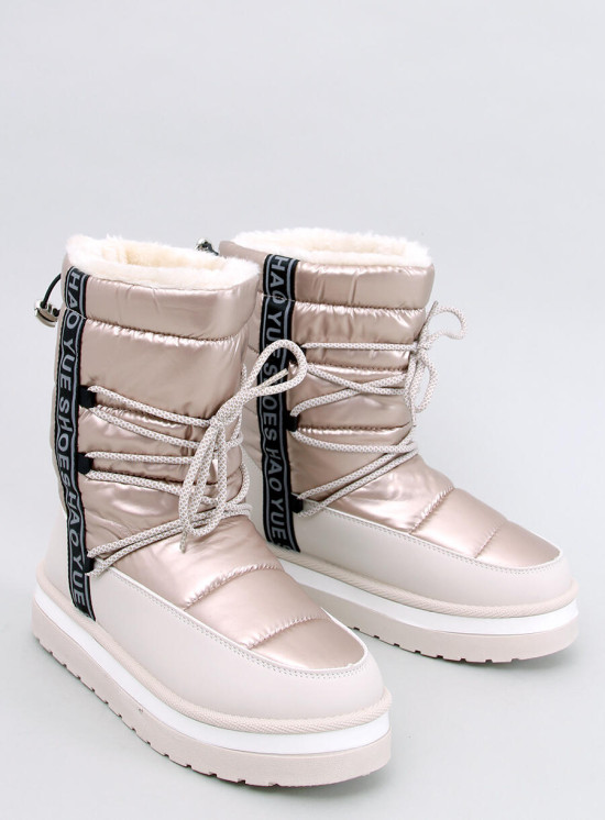 Scarponi da neve invernali con allacciatura beige