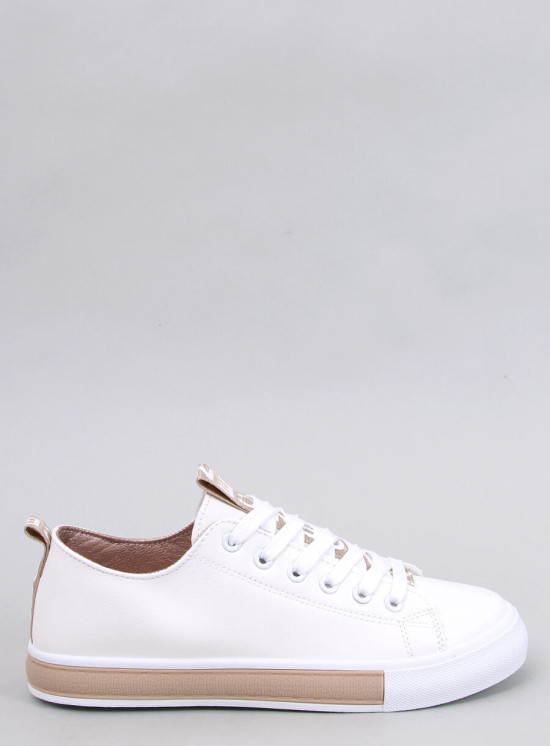 Sneakers in ecopelle CELIA bianco/champagne