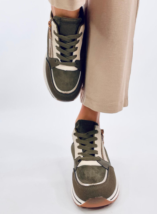 Scarpe sportive da donna color kaki