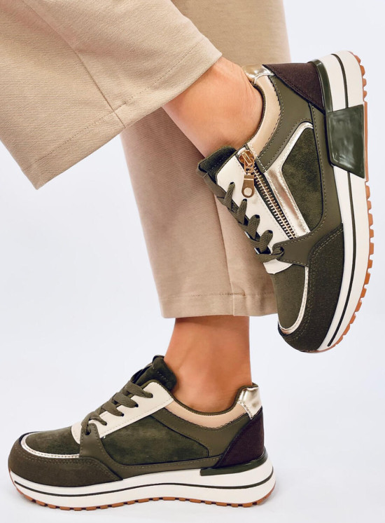 Scarpe sportive da donna color kaki