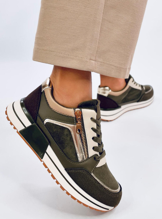 Scarpe sportive da donna color kaki
