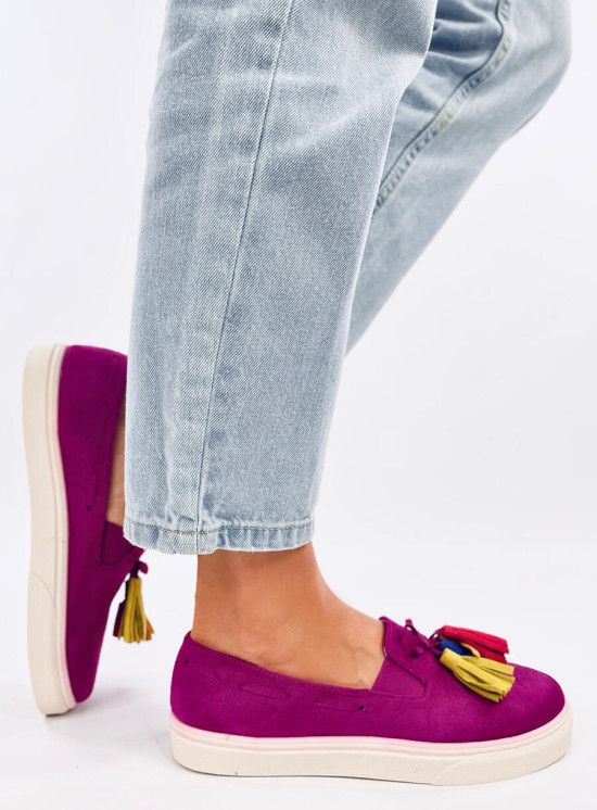Espadrillas slip-on fucsia con frange