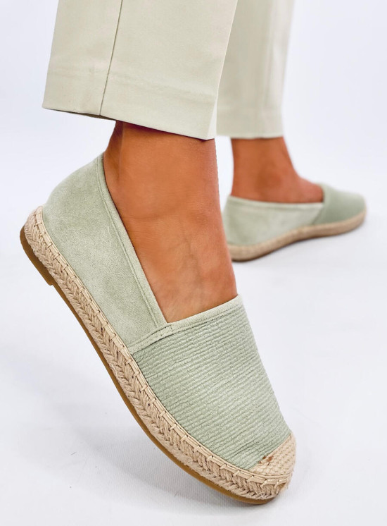 Espadrillas di tela verde chiaro