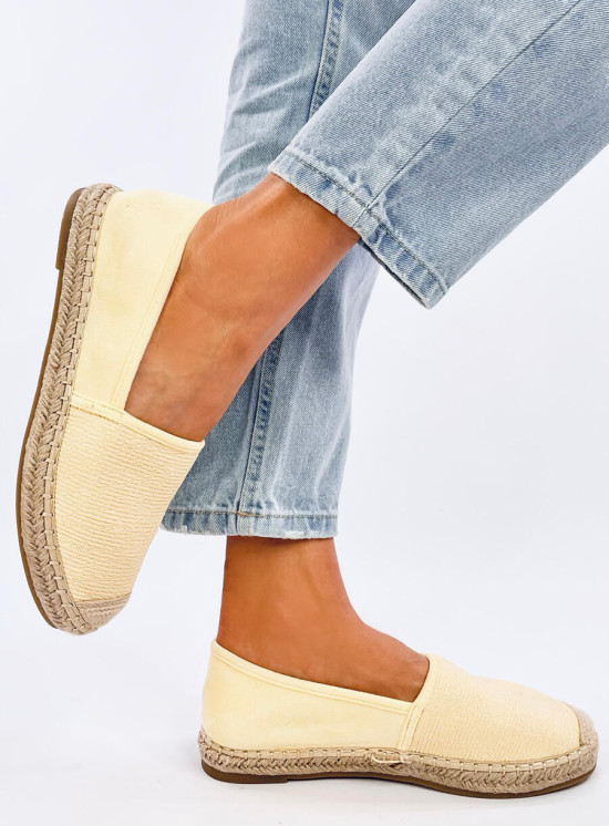 Espadrillas di tela giallo chiaro