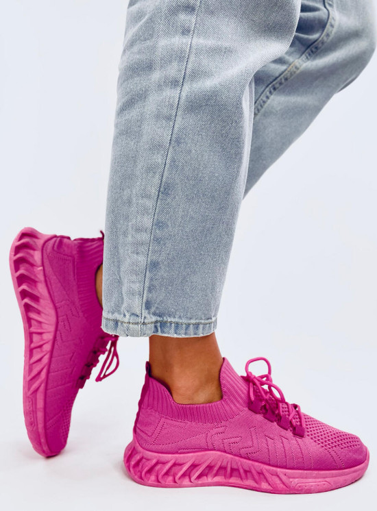 Sneakers realizzate in tessuto elastico rosa fucsia