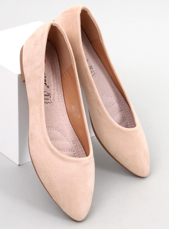 Ballerine beige con soletta in pelle