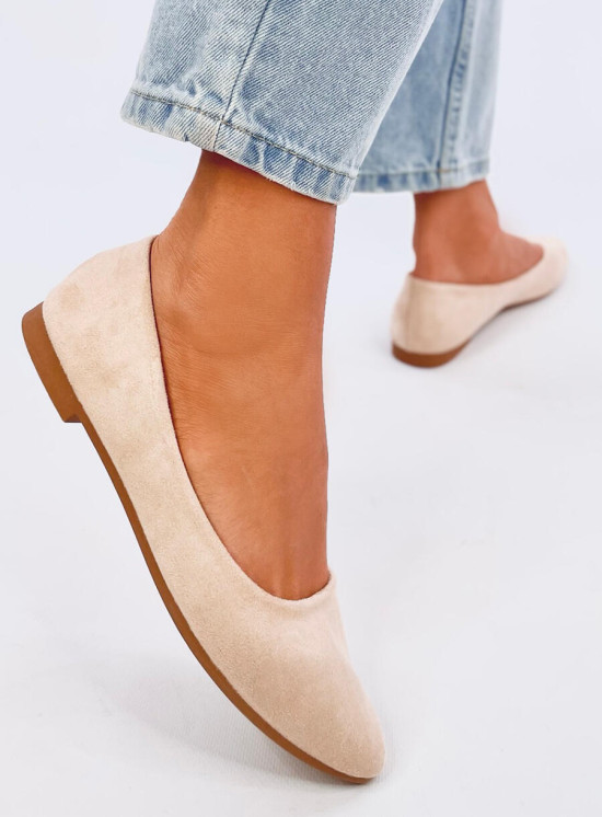 Ballerine beige con soletta in pelle