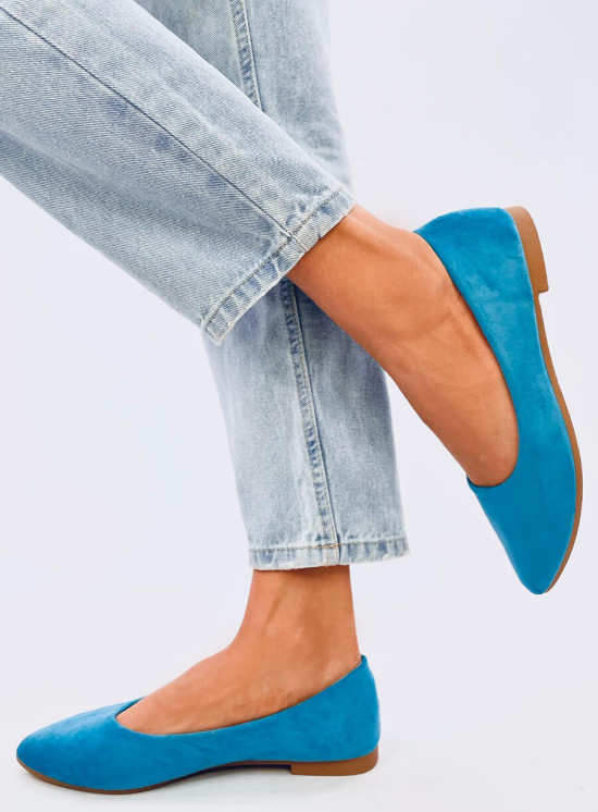 Ballerine blu chiaro con soletta in pelle