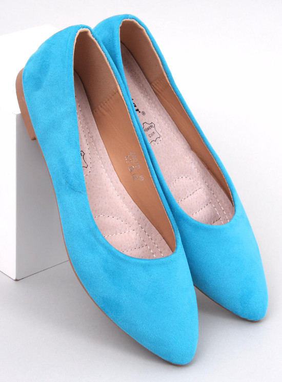 Ballerine blu chiaro con soletta in pelle