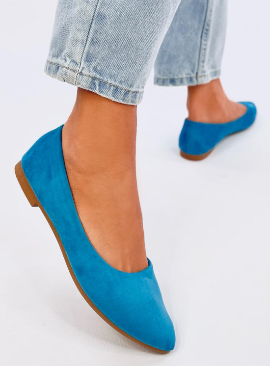 Ballerine blu chiaro con soletta in pelle