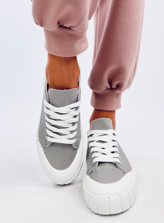 Sneakers da donna in tela grigie