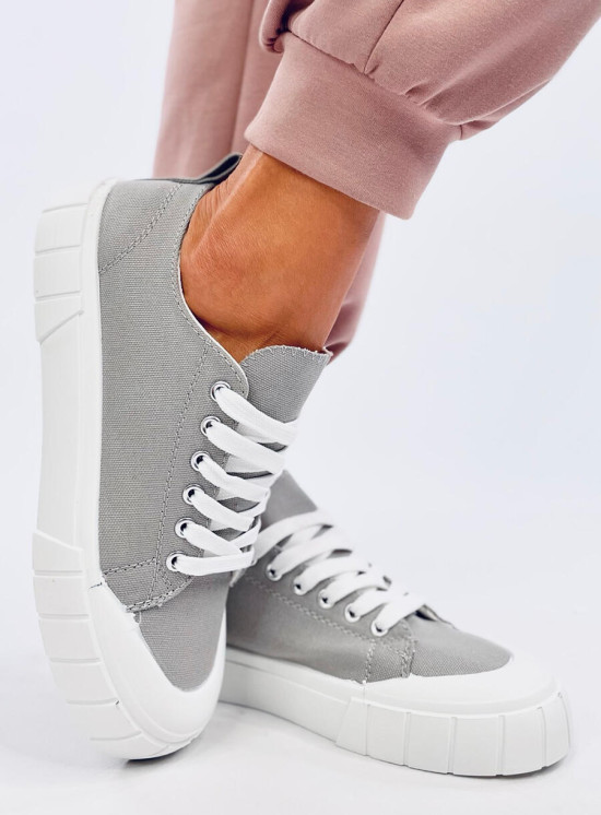 Sneakers da donna in tela grigie
