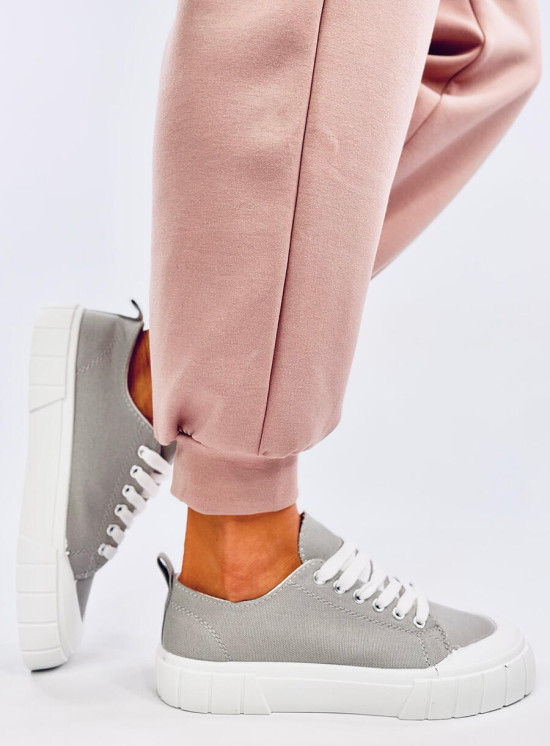 Sneakers da donna in tela grigie