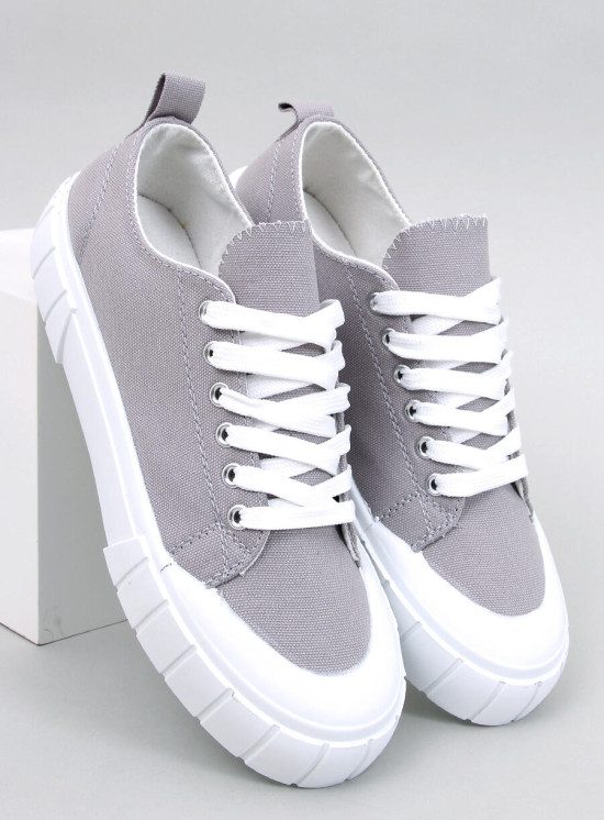 Sneakers da donna in tela grigie
