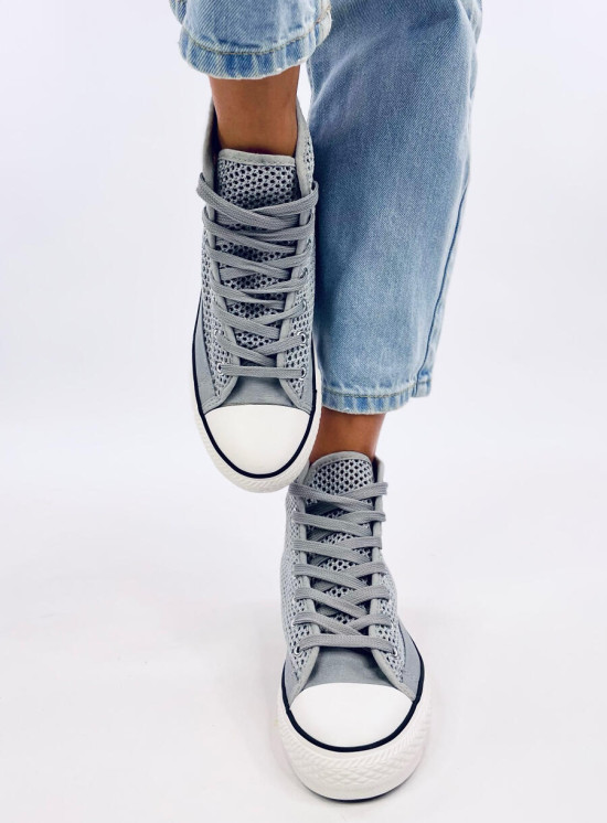 Sneakers grigie alte traforate