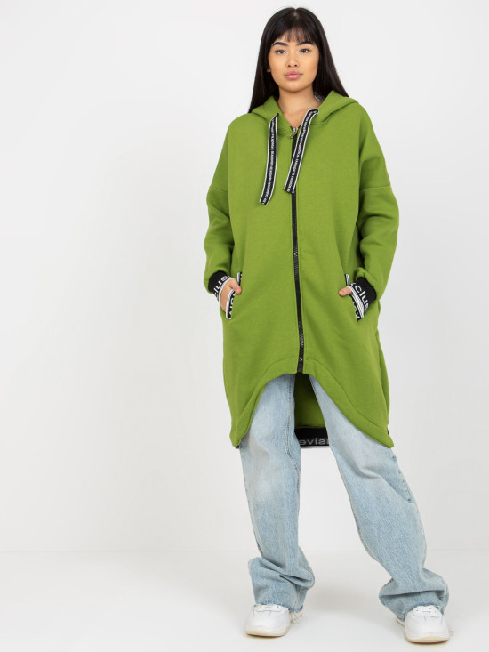 Felpa lunga verde chiaro in cotone Mayar