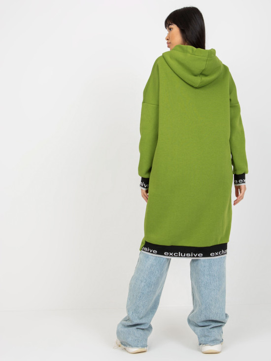 Felpa lunga verde chiaro in cotone Mayar
