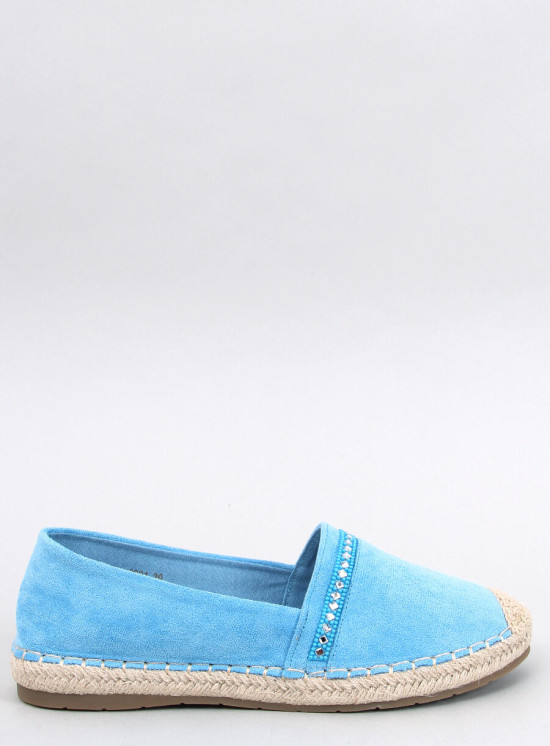 Espadrillas in pelle scamosciata blu con strass