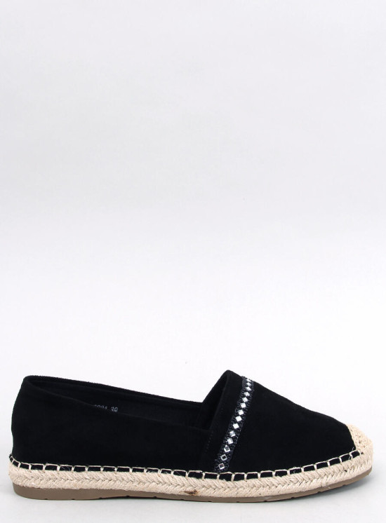 Espadrillas in pelle scamosciata nere con strass