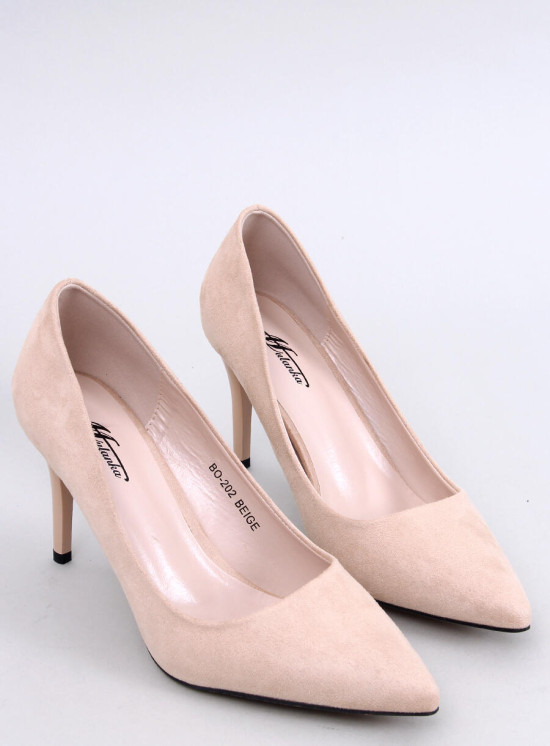 Décolleté in camoscio beige chiaro