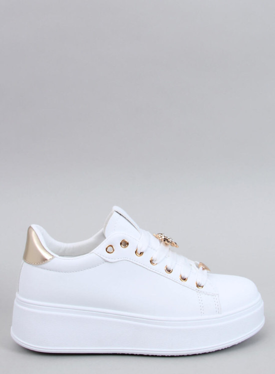 Sneakers platform bianche/oro