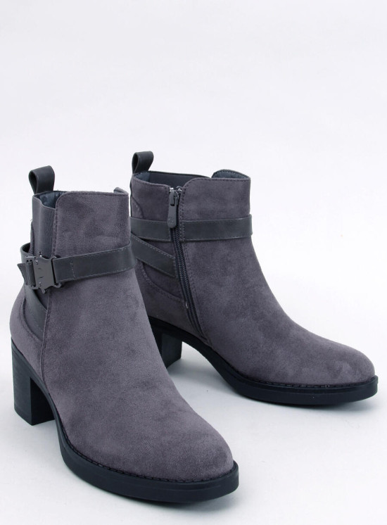 Stivaletti con tacco basso grigio scuro