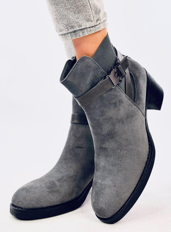 Stivaletti con tacco basso grigio scuro
