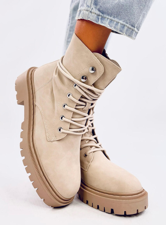 Stivaletti stringati EMMA beige