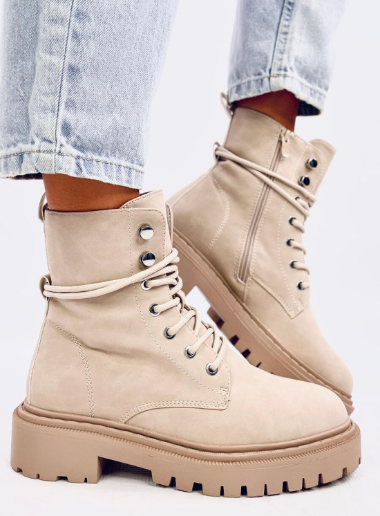 Stivaletti stringati EMMA beige