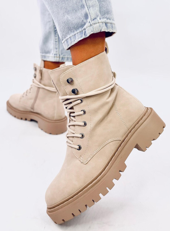 Stivaletti stringati EMMA beige