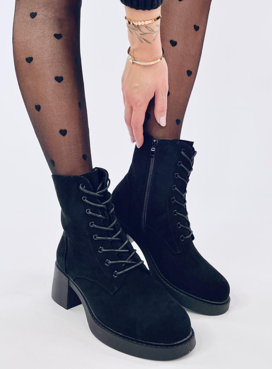 Scarpe con cerniera e allacciatura nere