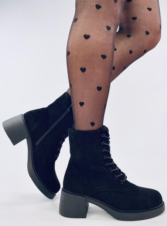 Scarpe con cerniera e allacciatura nere