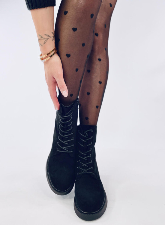 Scarpe con cerniera e allacciatura nere