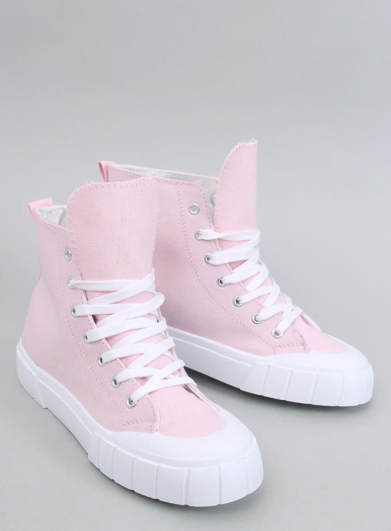 Sneakers alla caviglia in tela rosa chiaro