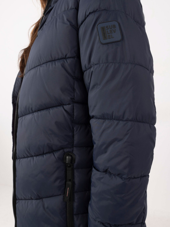 Cappotto da donna trapuntato in blu navy