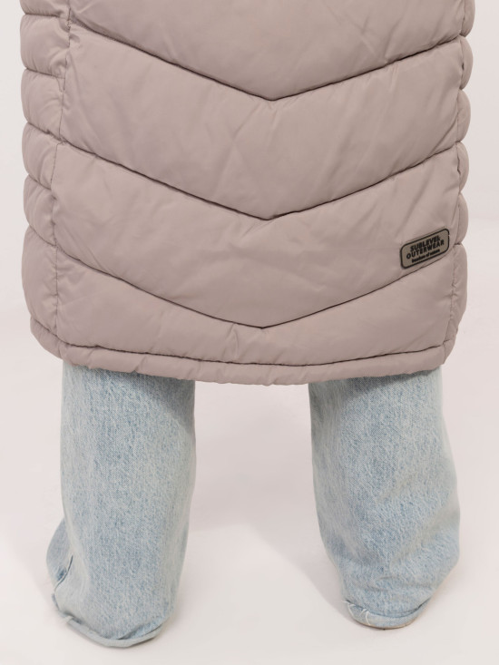 Cappotto lungo beige con fodera