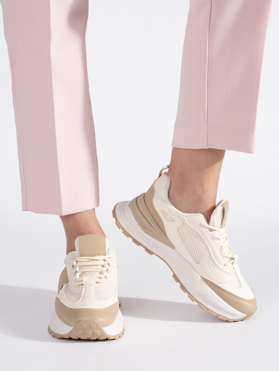 Scarpe sportive beige-bianche da donna