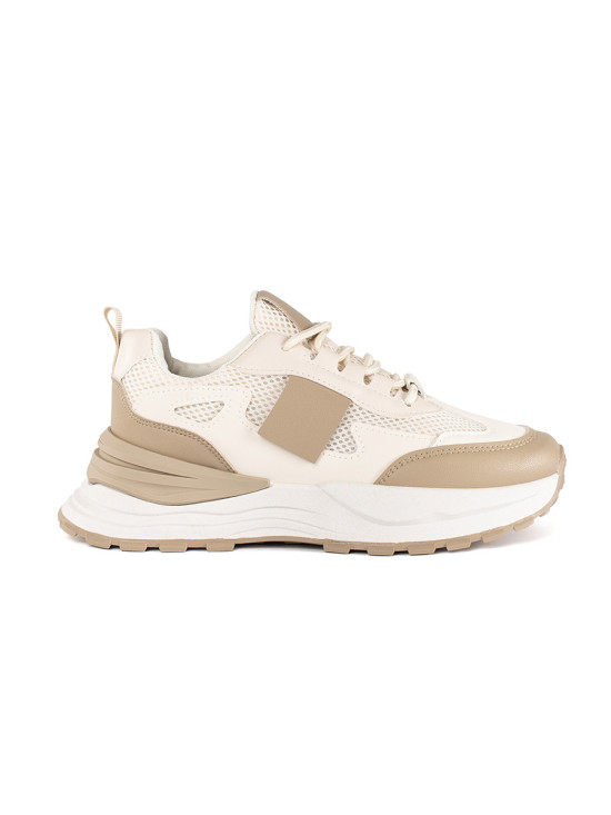 Scarpe sportive beige-bianche da donna