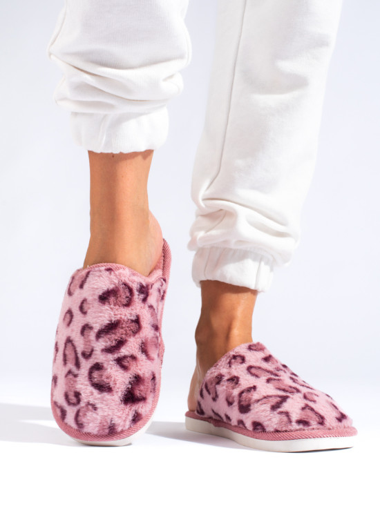 Pantofole con fantasia animalier rosa