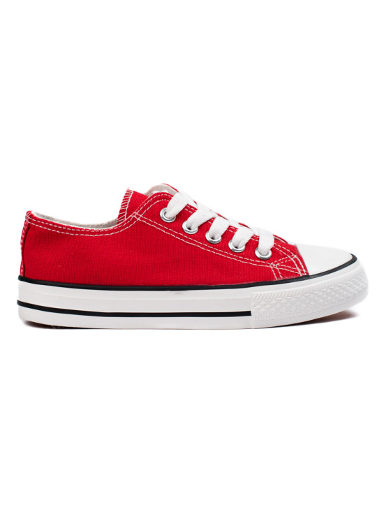 Sneakers classiche per bambini con allacciatura rosse