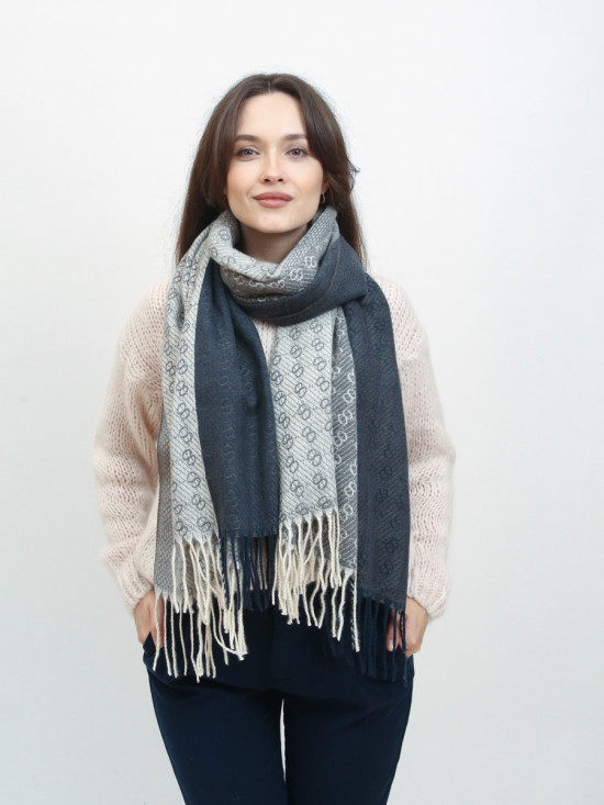 Sciarpa fantasia blu-grigio
