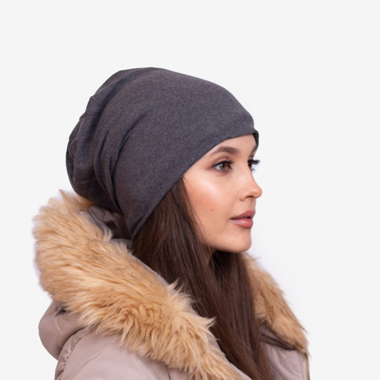 Berretto in cotone grigio scuro