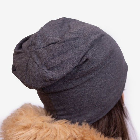 Berretto in cotone grigio scuro