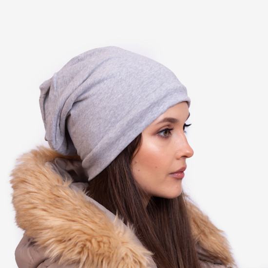 Berretto in cotone grigio chiaro