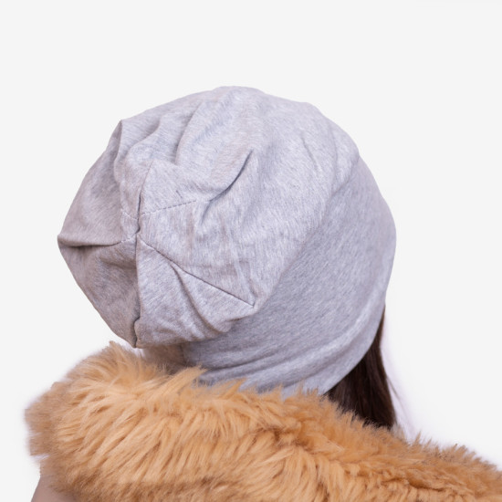 Berretto in cotone grigio chiaro